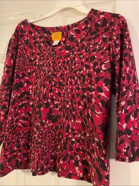 Ruff Hewn Magenta and Black Multi-Print Long Sleeve Top